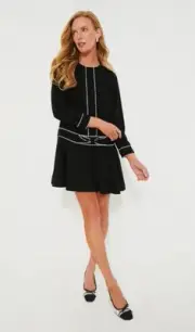 Tuckerbuck Pomander Place Black Isabel Bow Dress NWT Extra Small XS