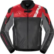 Spidi DP-Progressive, leather jacket , color: Black/Red/White/Grey , size: 56