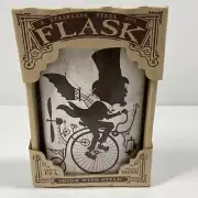 Drinking Flask 8 Ounce Stainless Steel Trixie & Milo Gentlemen Biking Silhouette