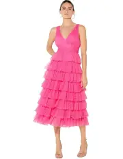 [Montique] Bambini Tulle Midi Dress in Pink