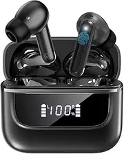 Wireless Bluetooth 5.4 Headphones, in-Ear Headphones with 6 ENC Noise Cancelling Mic, Digital LED Display, 2025 Earbuds, HiFi Stereo, Waterproof, 30 Hours Playtime, USB-C, Earphones for Work