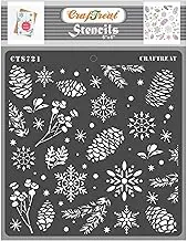 CrafTreat Snowflake Holiday Stencils for Painting on Canvas, Wall Art, Journal Notebook, Furniture & Room Decor - Reusable 6X6 Inches Christmas Decorations Stencil for Home Decor - Christmas Decor Art