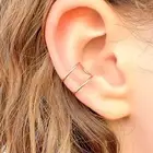 14K Gold Filled Two Line Conch Ear Cuff, Non Pierced Ear Wrap, 12mm Diameter