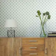 Off white mint green French Scallop Vicorian pattern Wallpaper rolls York CV4460