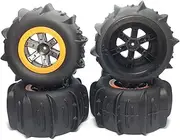 On Road Car Tyres Paddles Desgin Mini Rubber Tires Black Orange for RC On Road Car for Outdoor Auto in Sand Water Snow
