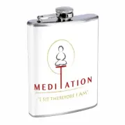 Meditation Em1 Flask 8oz Stainless Steel Hip Drinking Whiskey