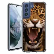 For Samsung Galaxy S20 S21 S23 S24 FE 5g TPU Case+Glass(Cheetah Roar)