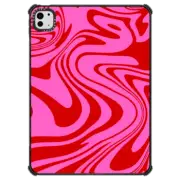 iPad Pro 11-inch (M4) iPad Impact Case Marble Trippy Wavy Swirl Pink Red Spiral Warp Twirl 70s Psychedelic Acid Groovy Abstract Pattern