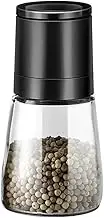 Adjustable Manual Salt and Pepper Grinder Set - Refillable Spice Mill with Adjustable Thickness for Kitchen Use(Black)
