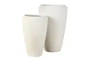 Rogue Vienna Tall Plant Pot with Drainage Hole 2Pcs Planter Flower Pots White