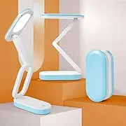 GEPROSMA Desk Lamp, Wireless Table Lamp, Reading Lamp, Foldable/Portable Bedside Lamp, Children's Battery Rechargeable, 2400 mAh Touch, 3 Colours, Dimmable, 10 Brightness Levels, Desk Lamp Rechargeable