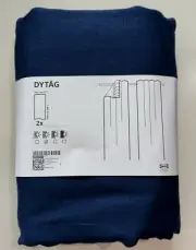 Ikea DYTAG Curtains 57x98 " 1 pair (2 Panels) Dark Blue Light Filtering New