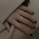 925純銀立體蝴蝶戒指女夏年新款潮設計感雙層水鉆開口食指戒
