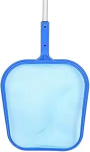 Swimming Pool Tools - Pool Leaf Rake Net Skimmer with Rod - Exquisite Nylon Net for Effective for Large Fish Tanks Made of Aluminum Blue