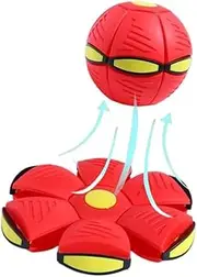 Pet Toy Flying Saucer Ball for Dogs, Portable Flying Saucer Toys, Stomp Magic Ball, Magic Creative Decompression Balls for Pet Red