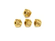 Gold Silver LOVE Infinity FUN Dice Cube Spacer Bead, sku#Z716