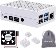 Aluminum Case with 3007 Cooling Fan for Raspberry Pi 4 Model B