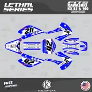 Graphics Kit for Kawasaki KX85 KX100 (2001-2013)KX 85 KX 100 Lethal - Blue