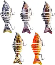 Jointed Swimbait | Swim Bait Lures | Seven Sections Multi Joint 5X Gear Baits Hooks for Saltwater Freshwater Lake River