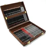 Derwent Sketching Collection, Drawing & Writing, Set Of 48 Pencils In A Wooden Gift Box, Ideal For Sketching, Professional Quality, 0700759