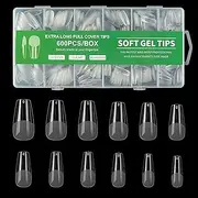AYOCULTURE False Nail Tips 600PCS, Gel X Nail Tips, 12 Sizes Premium Quality & Easy Application for Gel Extensions, Press On Nails Kit - Short Ballet