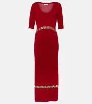 [Rabanne] Rabanne Wool-blend maxi dress AU 12 red