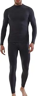 [Generic] Men'S Thermal Underwear Set Long Sleeves Warm Tops Long Johns Set Base Layer Fleece Lined Pant For Winter Weather