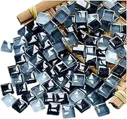 100 Pieces Bulk Mosaic Tiles Assorted Color Opaque Mosaic Glass Crafts Supplies for DIY Picture Coaster Home Mosaic Decoration(1x1cm,Black Series)