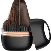 Hair Straightener, Travel Styling Tool, Portable Smoothing Brush, Fast Heating Plate, Frizz Control Design, Perfect for Travel Touch-Ups During Travels or Dorm Use, 3.54x3.54x0.98 inches