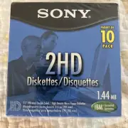 Sony 2HD IBM Formatted 1.44 MB 3.5'' Micro Floppy Diskettes - 10 Pack New Sealed