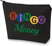 G2TUP Funny Bingo Game Lover Gift Bingo Money Zipper Bag Casino Gambling Bingo Gifts Toiletry Bag, Bingo Money Black Bag