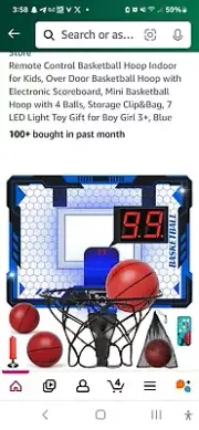 Indoor Basketball Hoop for Kids Over The Door Mini Basketball Hoop with 4
