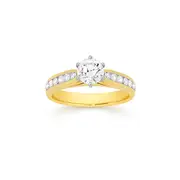 Alora 14ct Gold 1.40 Carats Tw Lab Grown Diamond Shoulder Solitaire Ring
