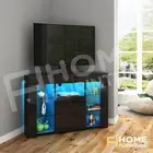 Corner TV Stand Black High Gloss & Matt Modern TV Unit Cabinet w/RGB LED Lights