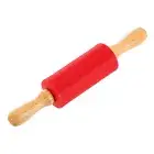 4 Inch Silicone Rolling Pin, Small Dough Roller, Red