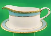 FIFTH AVENUE Royal Crown Derby Gravy Boat & Stand NEW NEVER USED made in England