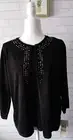 ALFRED DUNNER Two For One Embellished Sweater Top Size PL New color Black
