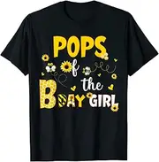 [X.Style] Pops of The Bee Day Girl Funny Bee Birthday Party ds1524 T-Shirt (L) Black