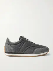 [TOTEME] TOTEME - Suede-trimmed Wool-flannel Sneakers - Gray - IT41 IT 41 Gray