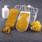 3Pcs Body Back Scrubber Brush Exfoliating Washer Belt Massage Strap Loofah Tool