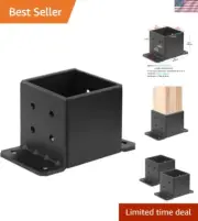 2 PCS 6x6 Post Base, Heavy Duty Steel Fence Post Base Anchor Deck Supports Po...