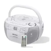 TR621 CD and Cassette Player Combo, Portable Boombox AM FM Radio, Tape White