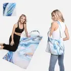 ComfyLuxe Blue Marble Pattern 2-IN-1 Beach Towel & Tote Bag
