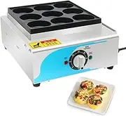 9 Hole Egg Burger Machine, Commercial Electric Heating Red Bean Cake Machine, 50-300℃ Safe Temperature Control Rapid Heating, Non-Stick Omelette Maker, for Fried Eggs Burger Omelette A
