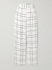 [Faithfull] Faithfull - Duomo Checked Linen Pants - White - small small White