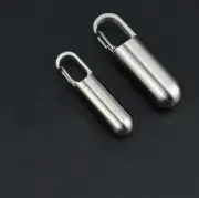 EDC Pure Titanium Waterproof Case Keychain Pill Box Bottle Storage Pendant