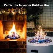 Skyflame Hollow Ceramic Fire Balls Set 15 Round Stones Indoor Outdoor Pit Blue 3