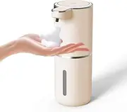 Automatic Soap Dispenser – Touchless Foaming Soap Dispenser 400ml USB Rechargeable Dispenser Electric Wall Mounted 4levels Adjustable Foam Soap Dispenser Pump for Bathroom Kitchen(Gold)