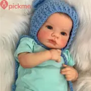 19'' Newborn Reborn Baby Doll Soft Loulou Awake Real Lifelike Toddler Girls Gift