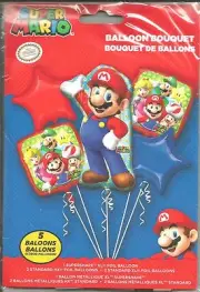 Super Mario Birthday Party Balloon Bouquet 5 Pieces